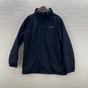 Columbia Jacket Mens Large Black Gray Interchange Fleece Liner Outdoor Gorpcore